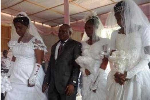 Pomp and colour as man weds three women in church on the same day