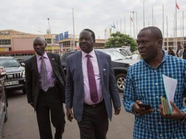Raila Odinga at JKIA.