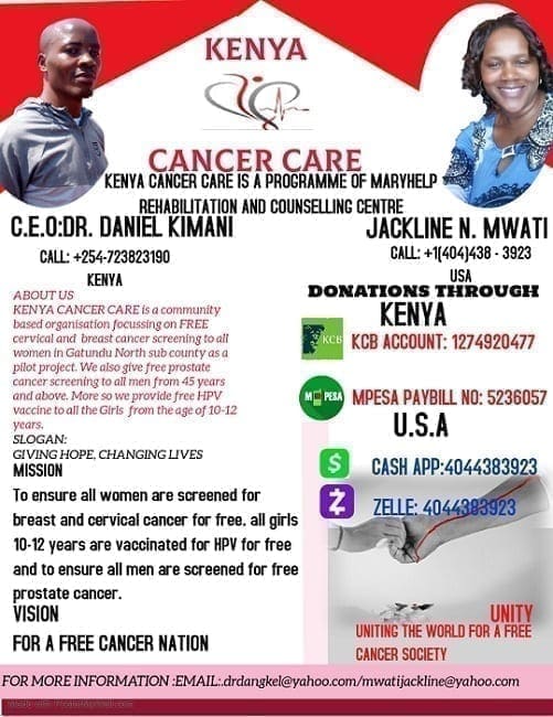 Help Kenya cancer care to give hope and change lives